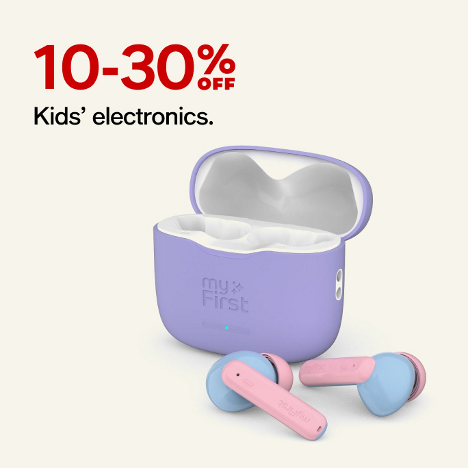 10-30% off kids electronics
