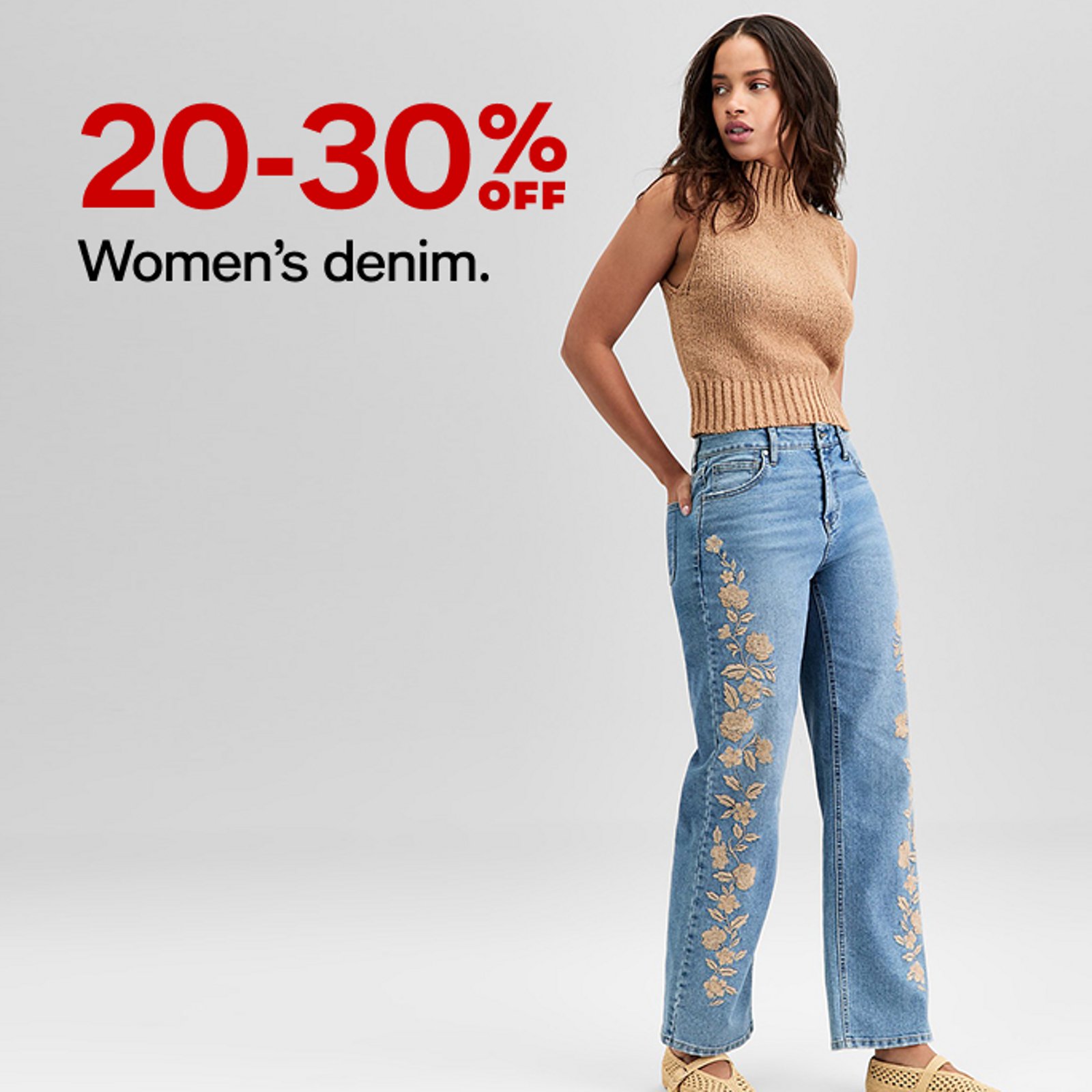 20-30% off women's denim 
